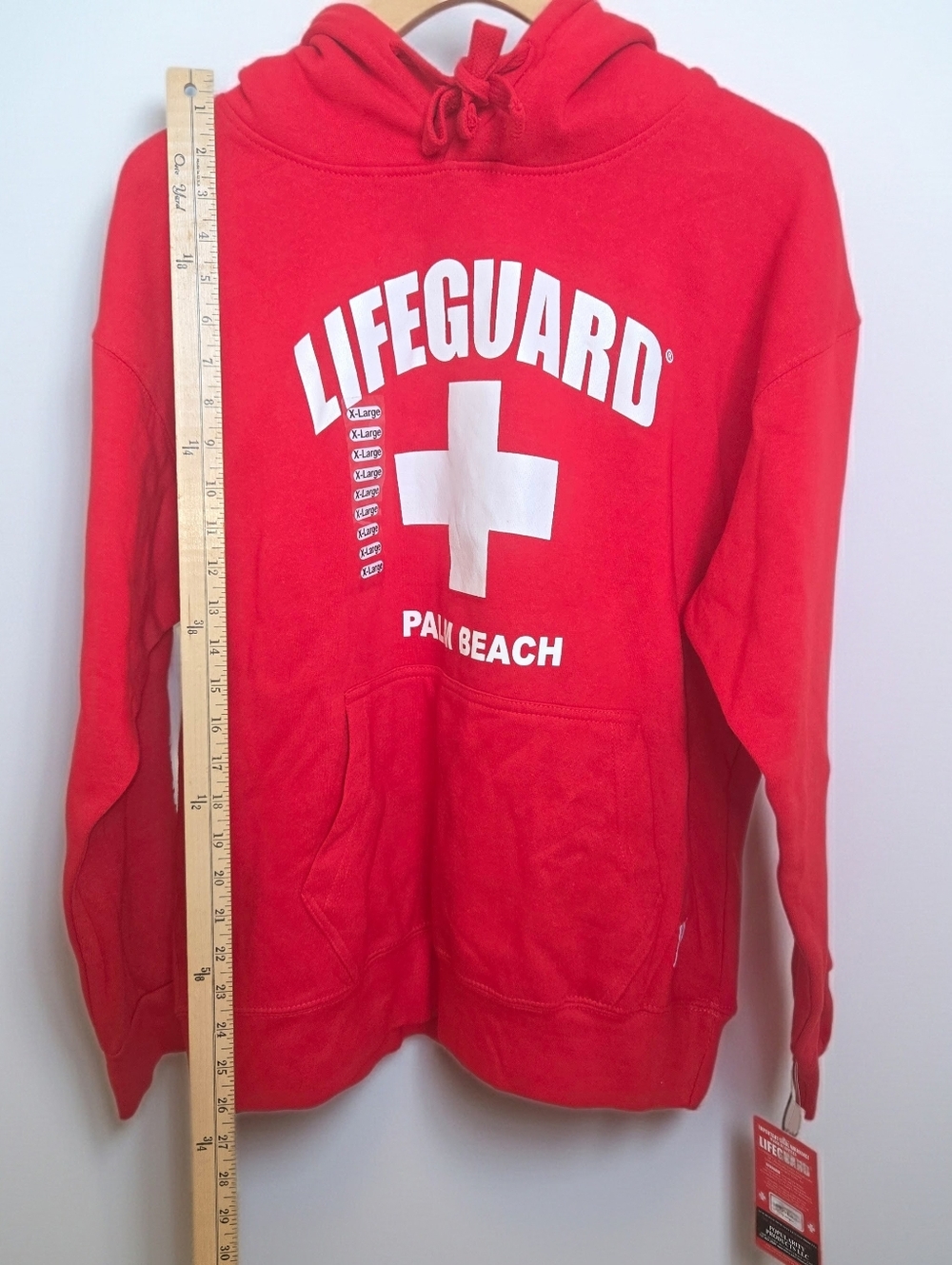 NEW W TAG Lifeguard Palm Beach Red And White Hoodie Mens XL - Picture 9 of 11